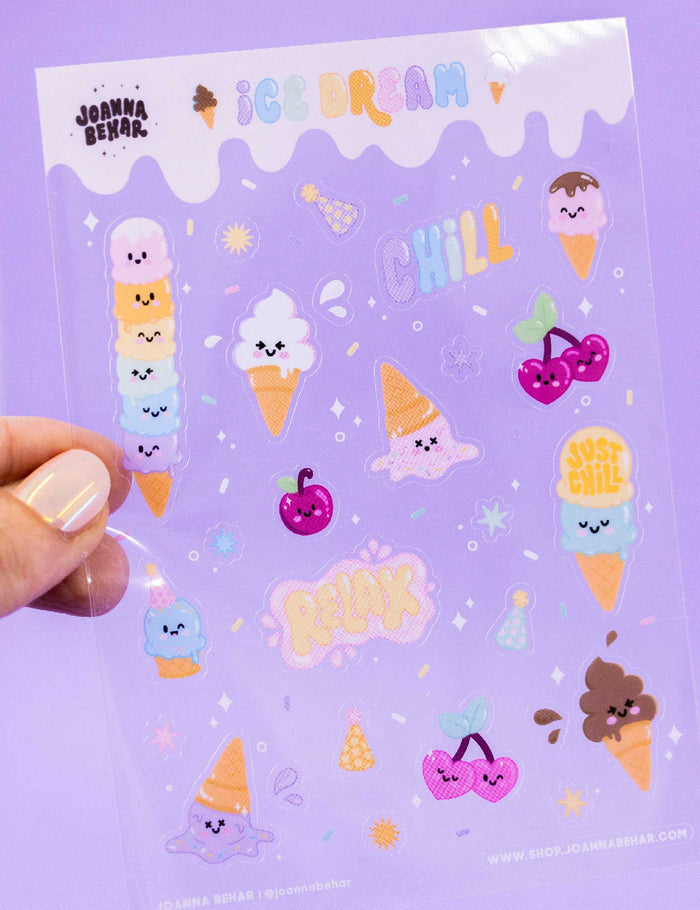 ice cream Dream clear Sticker sheet