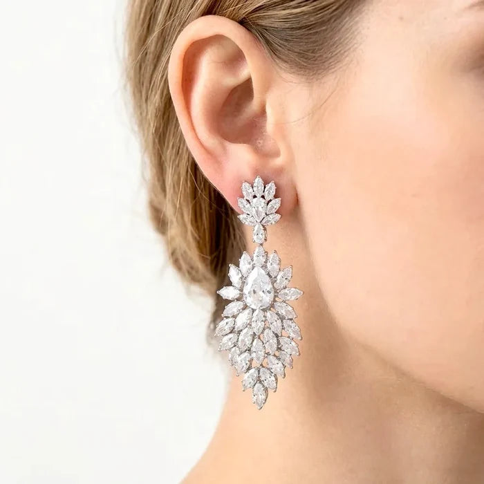 Radiant CZ Bridal Earrings | Elegant Wedding Jewelry