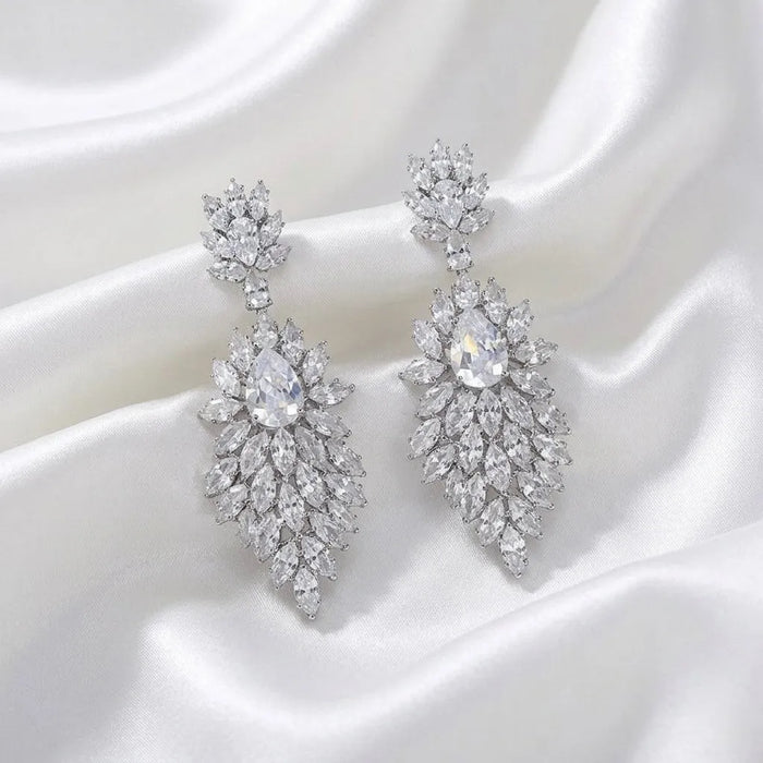 Radiant CZ Bridal Earrings | Elegant Wedding Jewelry