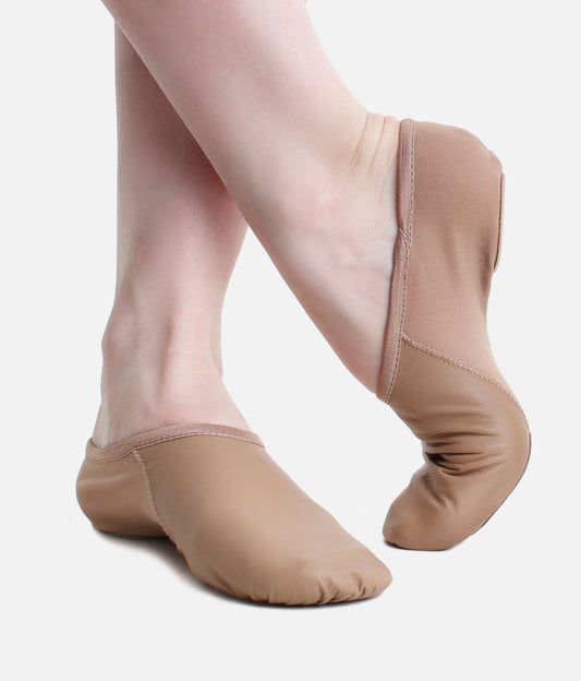 Children Split Sole Jazz Shoes, Leather-Neoprene Dance Footwear - JZ82
