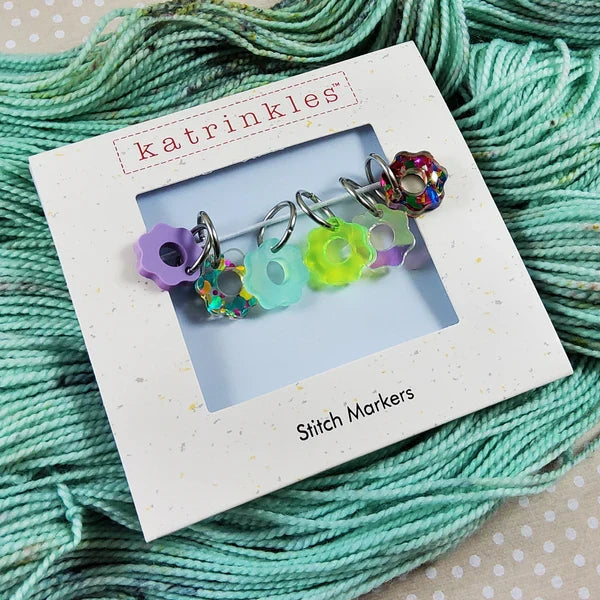 Katrinkles - Acrylic Flowers Stitch Marker Set