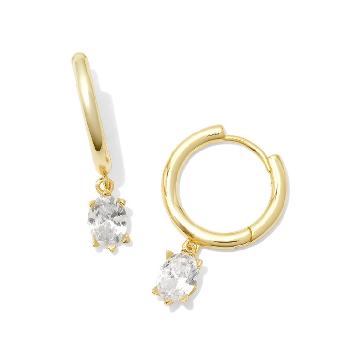 Kendra Scott Cailin Single Stone Huggie Earrings: Gold