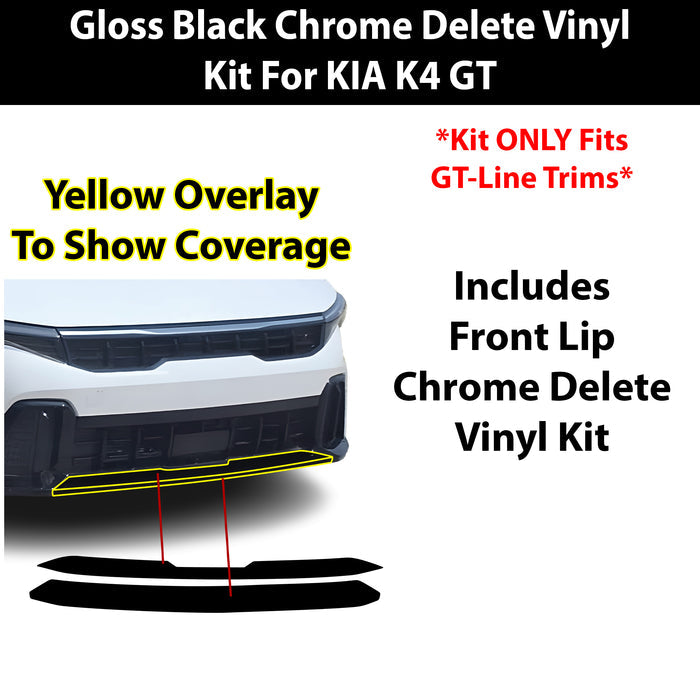 Fits Kia K4 GT-Line 2024-2026 Vinyl Chrome Delete Grille Blackout Decal Stickers Overlay Film - Bogar Tech Designs