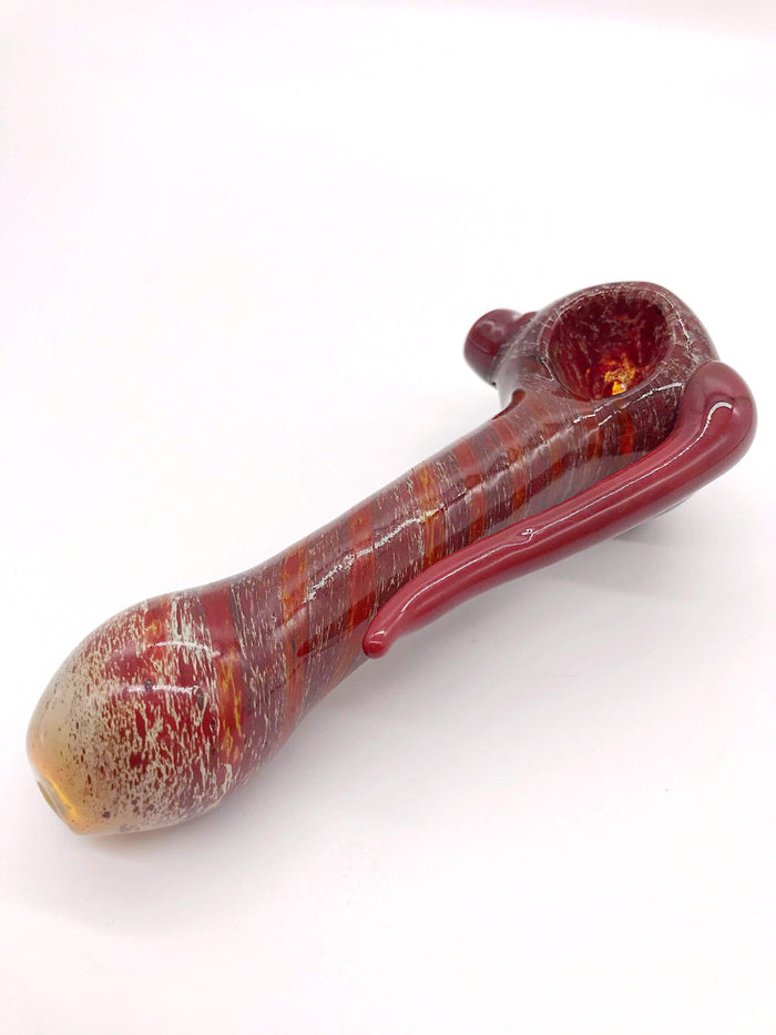 Smoke Station Hand Pipe Large Burgundy Spoon with Tentacle Hand Pipe