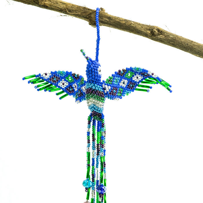 Large Hummingbird Seed Bead Handmade Ornament - Guatemala