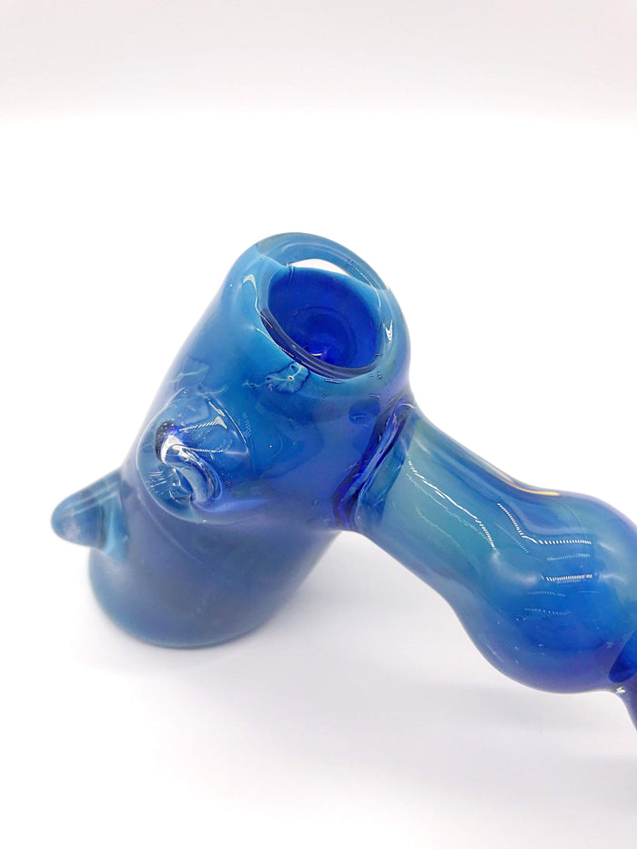 Smoke Station Hand Pipe Opal-Blue Large Opal Hammer Bubbler