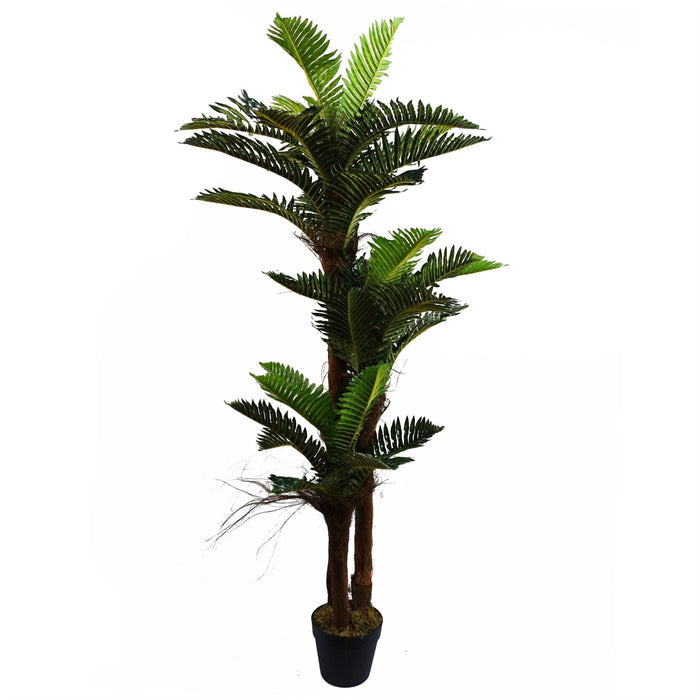 Leaf Design 150cm Artificial Large Palm Tree with Natural Trunk-0