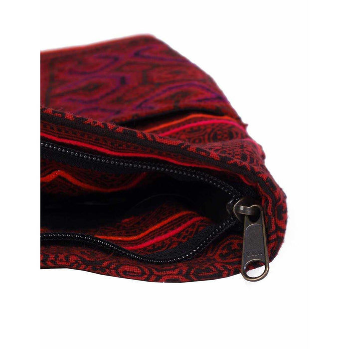 Leather Embroidered Texile Hmong Tote - Thailand