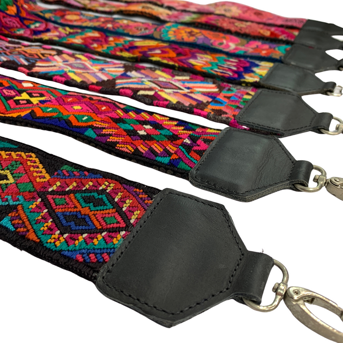 Leather Vintage Upcycled Purse | Camera | Guitar Strap - Guatemala