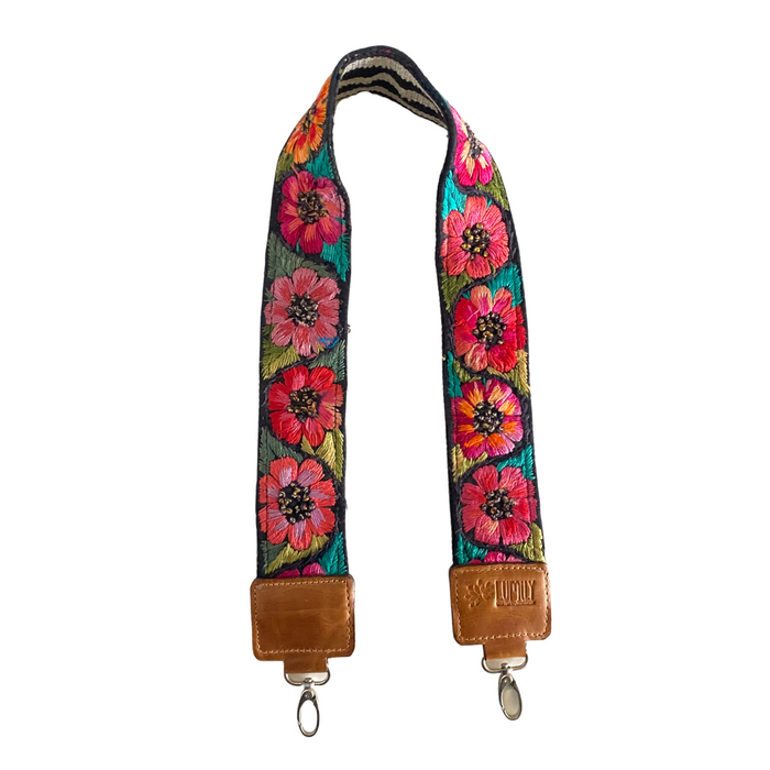 Leather Vintage Upcycled Purse | Camera | Guitar Strap - Guatemala