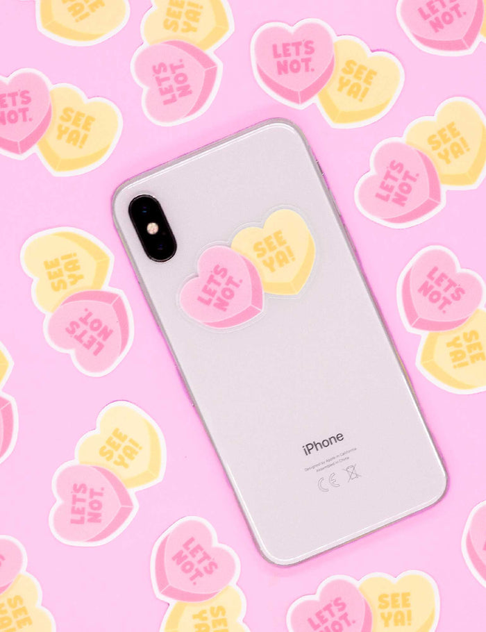 Let's not, Anti Valentine heart STICKERS