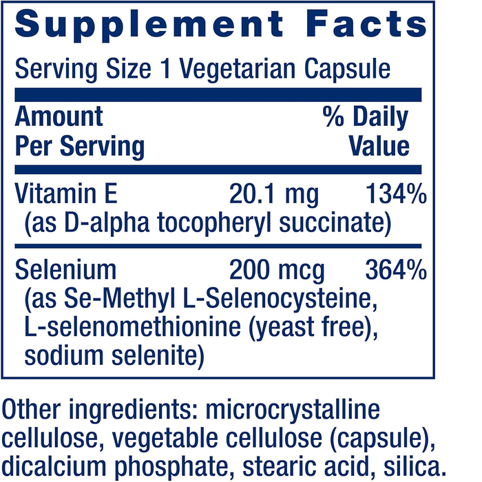Life Extension Super Selenium Complex with Vitamin E – 100 Veg Caps - Beauty Tribe