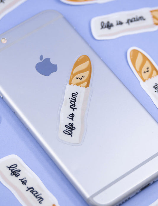 Life is pain clear vinyl STICKER