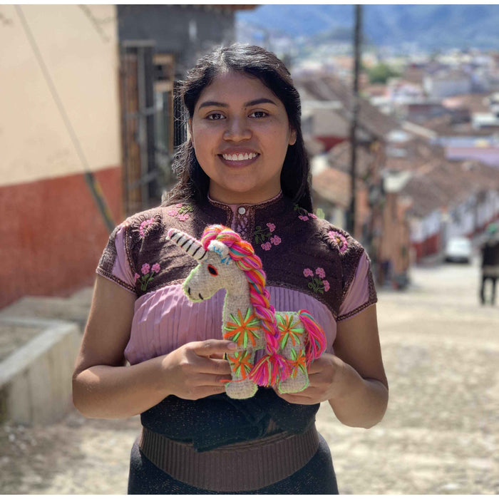 Lily the Unicorn: Repurposed Wool Boho Decor - Mexico