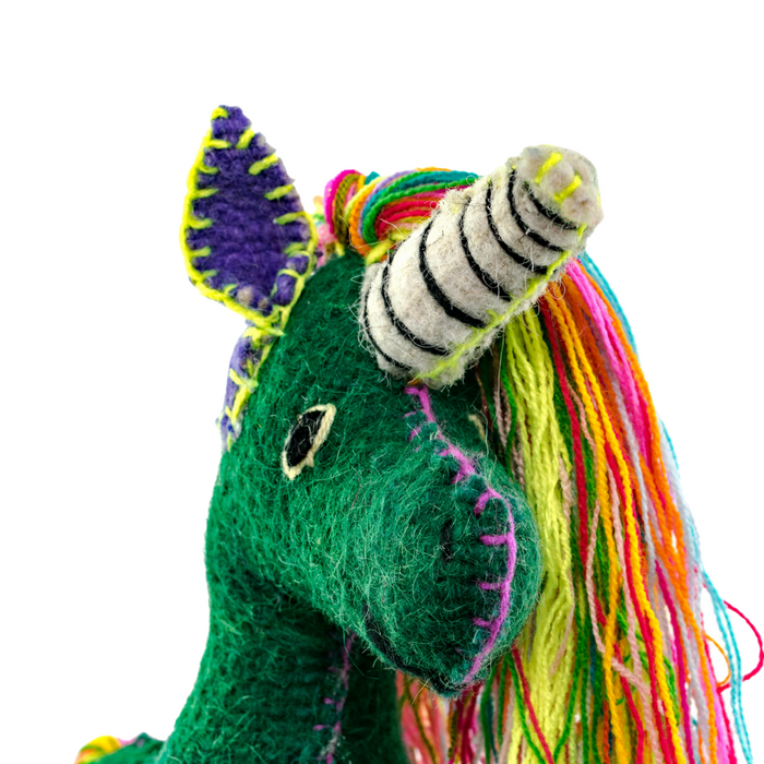 Lily the Unicorn: Repurposed Wool Boho Decor - Mexico