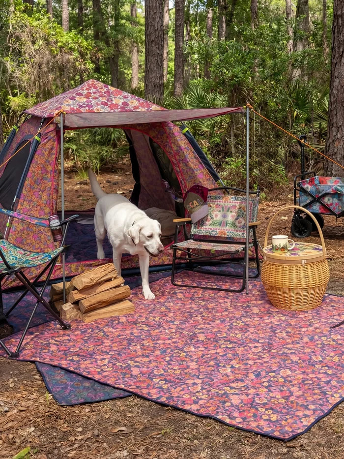 Live Happy Camping Tent - Lush Lilies Plum-view 2