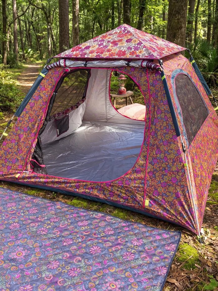 Live Happy Camping Tent - Lush Lilies Plum-view 4