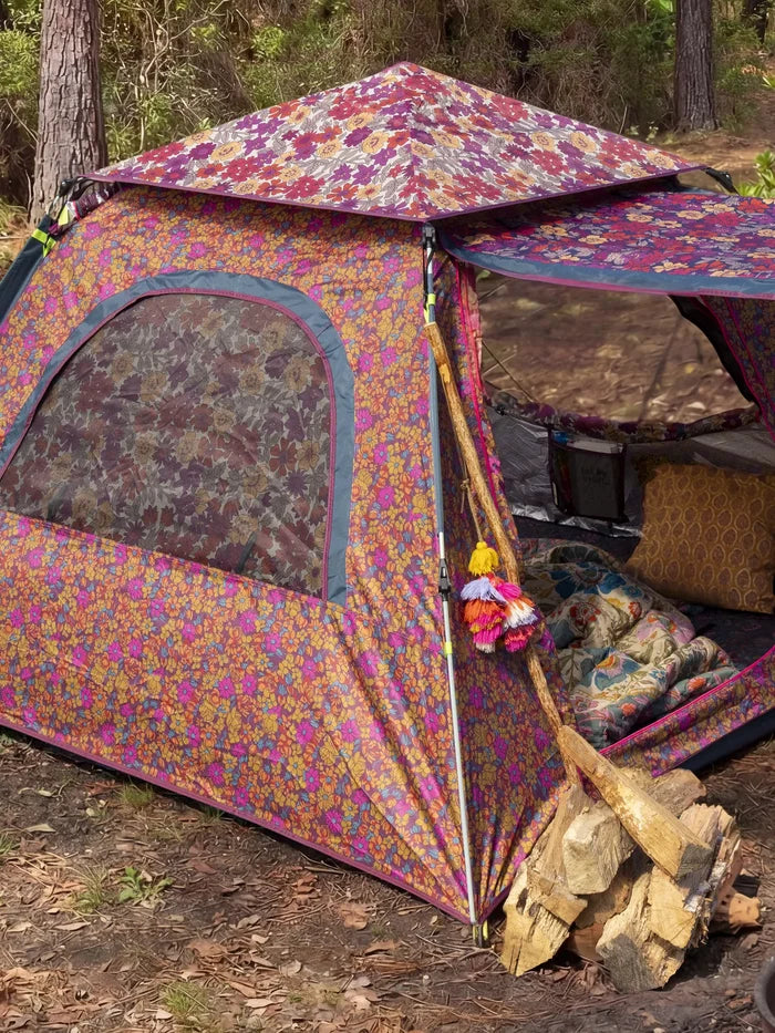 Live Happy Camping Tent - Lush Lilies Plum-view 5