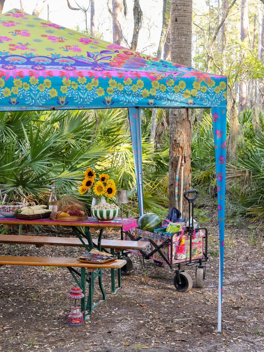Live Happy Instant Canopy Tent - Dark Teal Floral-view 1