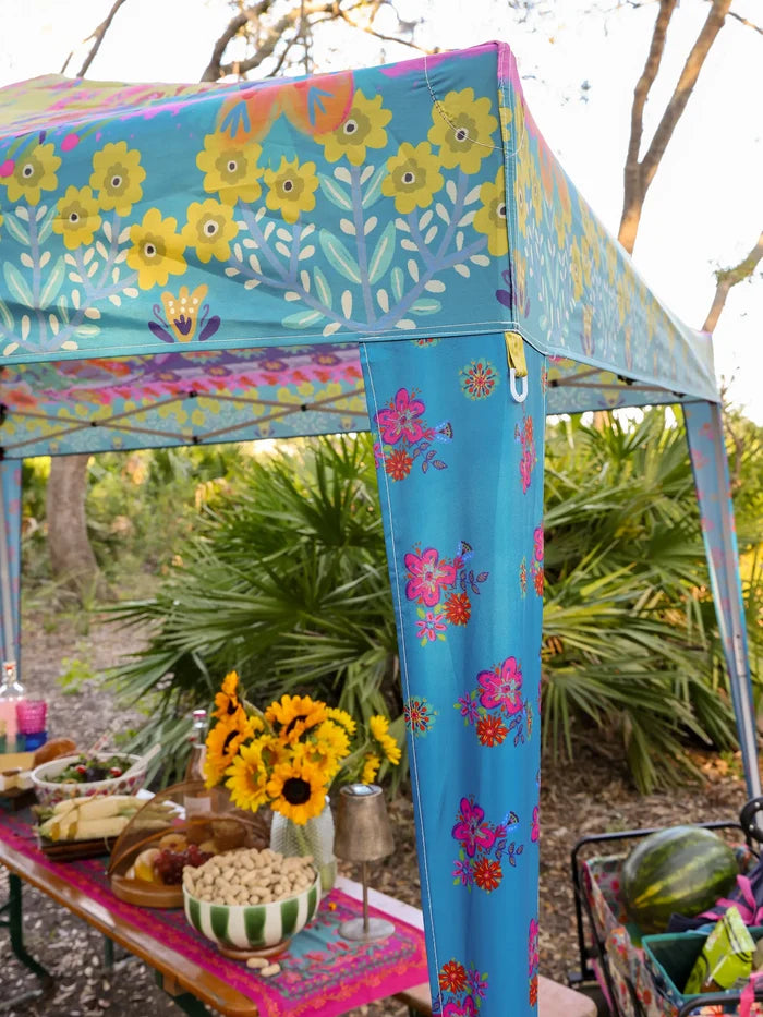 Live Happy Instant Canopy Tent - Dark Teal Floral-view 3