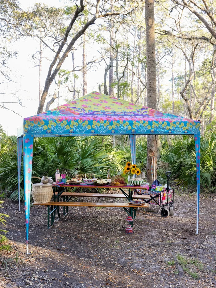 Live Happy Instant Canopy Tent - Dark Teal Floral-view 4