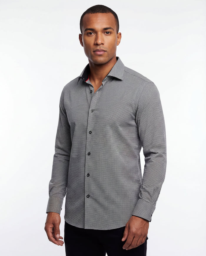 Long Sleeve Shirt, Contrast Trimming - Final Sale