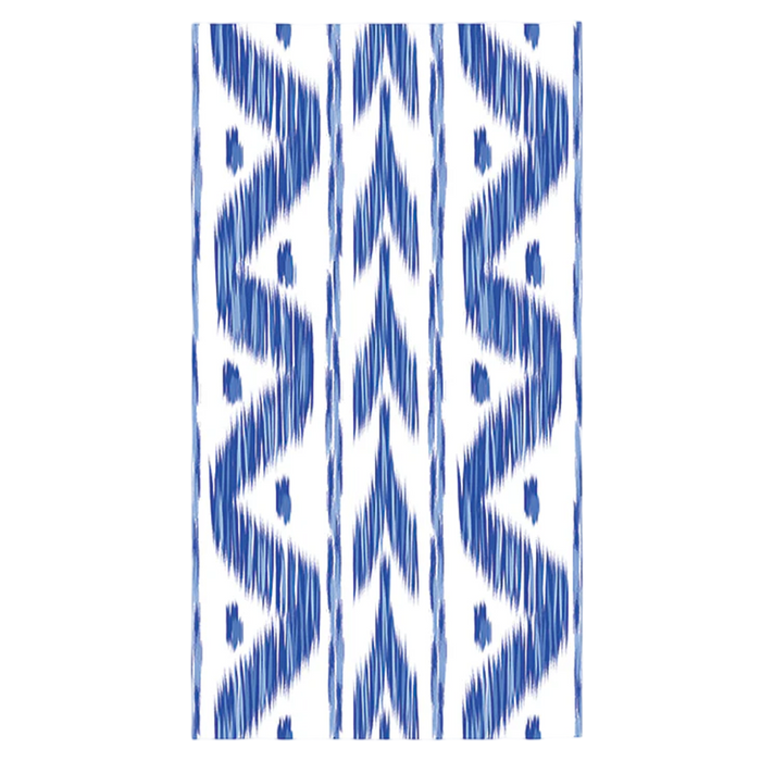 Lucy Grymes blue ikat patterned paper dinner napkins and guest towels set