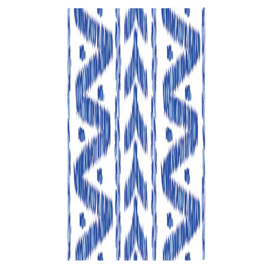 Lucy Grymes blue ikat patterned paper dinner napkins and guest towels set