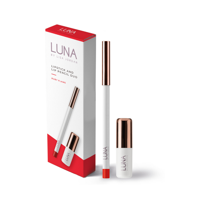 LUNA by Lisa Jordan Lipstick & Pencil Set - Ruby Flame