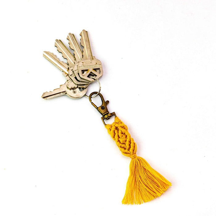 Macrame Zipper Pull Boho Bag Charm Tassel Decor - Thailand