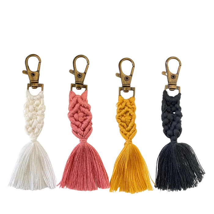 Macrame Zipper Pull Boho Bag Charm Tassel Decor - Thailand