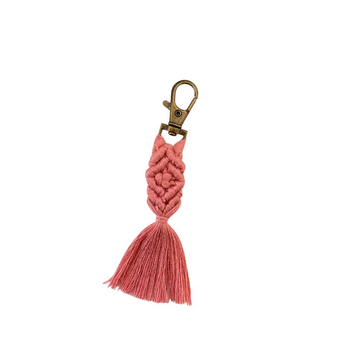 Macrame Zipper Pull Boho Bag Charm Tassel Decor - Thailand