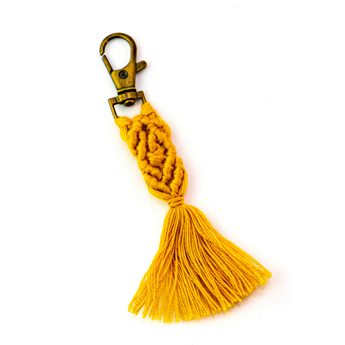Macrame Zipper Pull Boho Bag Charm Tassel Decor - Thailand