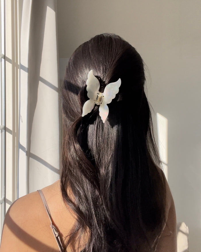 Marble Butterfly Clip SET