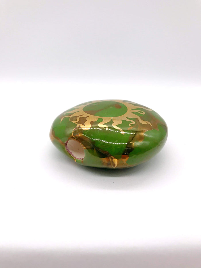 Smoke Station Hand Pipe Green Marble Ceramic Stone Pipe Hitter