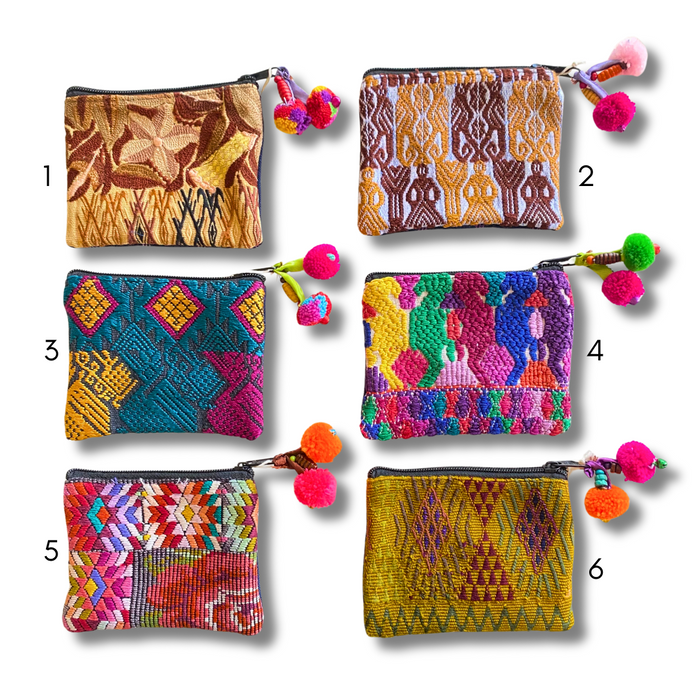 Maya Up-cycled Huipil Cosmetic One-of-a-Kind Bag (Small) - Guatemala