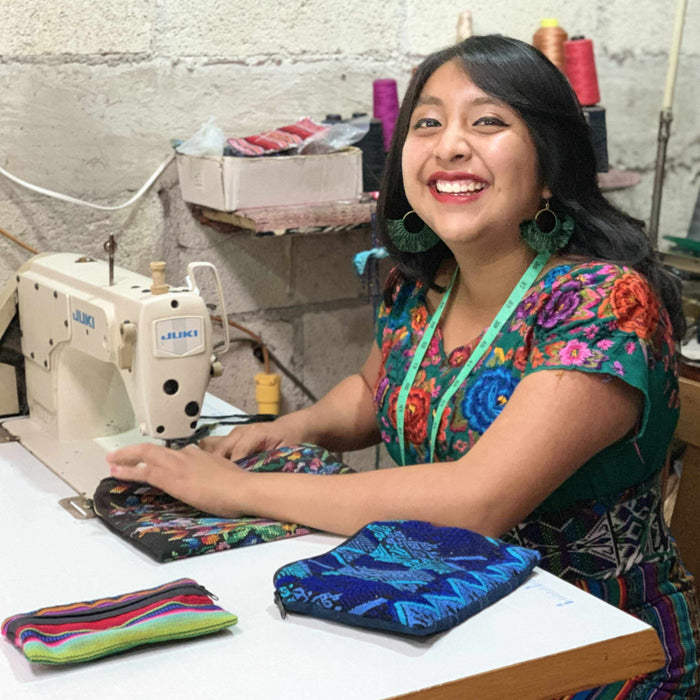 Maya Up-cycled Huipil Cosmetic One-of-a-Kind Bag (X-Small) - Guatemala