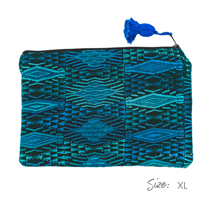 Maya Up-cycled Huipil Cosmetic One-of-a-Kind Bag (XL) - Guatemala