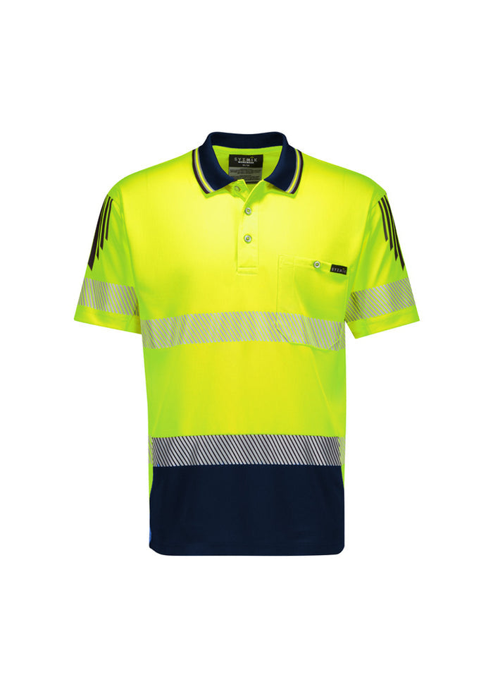Mens Hi Vis Flux Segmented Tape Short Sleeve Polo | ZH555