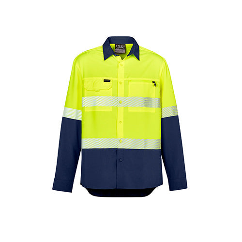 Mens Hi Vis Outdoor Segmented Tape L/S Shirt | ZW470