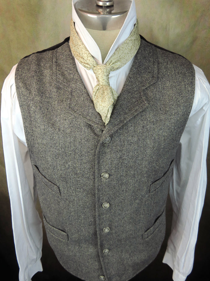 Men's Notch Vest - Grey Donegal Herringbone #2548