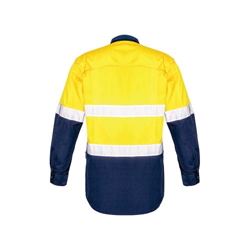 Mens Rugged Cooling Taped Long Sleeve Hi Vis Spliced Shirt | ZW129