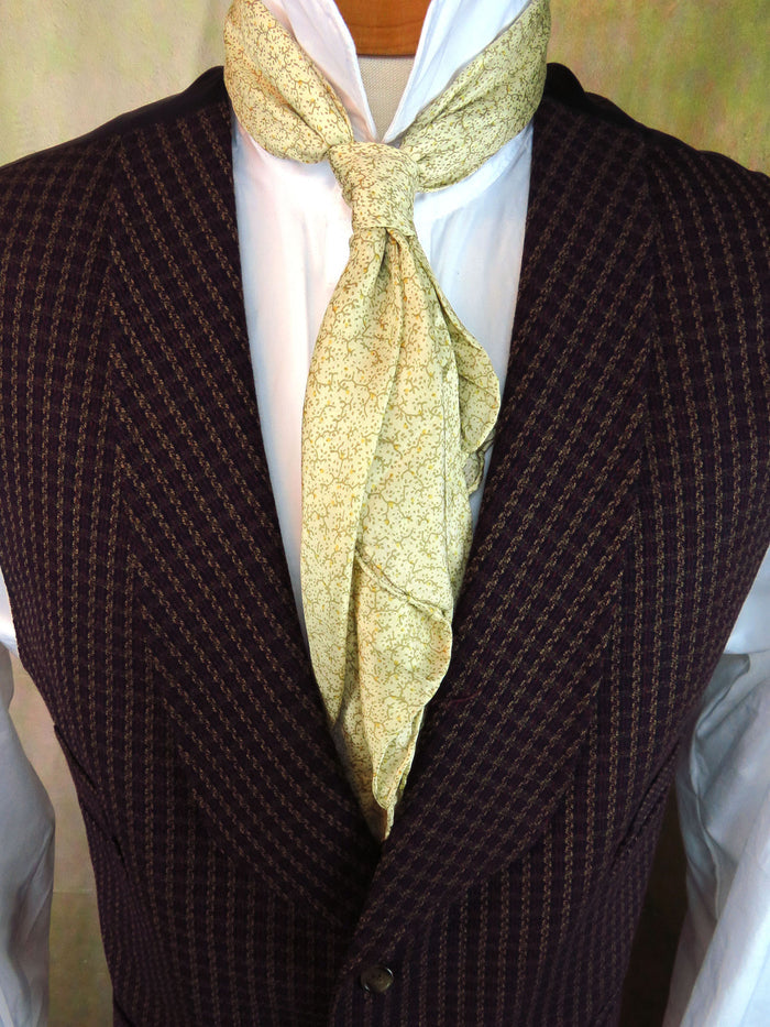 Men's Shawl Vest - Gold and Rust Mini Check