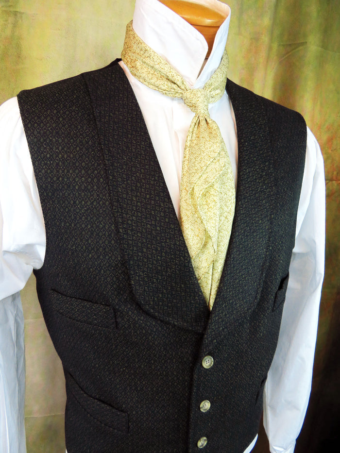 Men's Shawl Vest - Green Diamond Limited Fabric #749-B