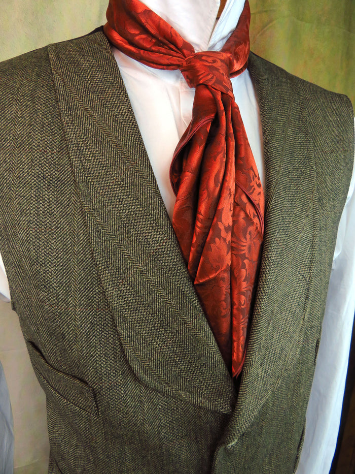 Men's Shawl Vest - Verdun Green Herringbone