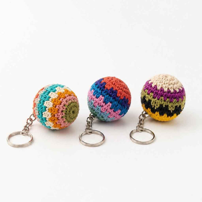 Mini Foot Bag Handmade Stress Ball Sack Crochet Keychain – Guatemala