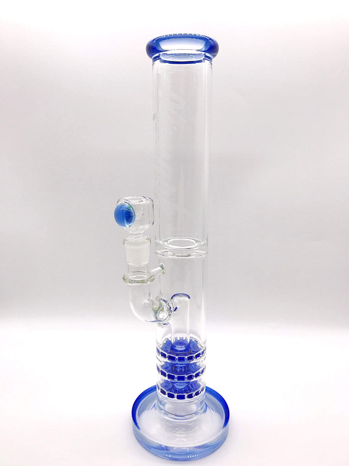 Smoke Station Water Pipe Blue Monark Cobble Perc Triple Stack Water Pipe