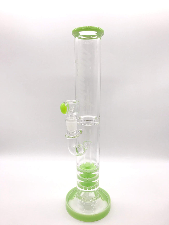 Smoke Station Water Pipe Green Monark Cobble Perc Triple Stack Water Pipe