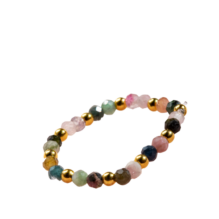 Multi-Stone Gemstone Bead Elastic Ring - Thailand