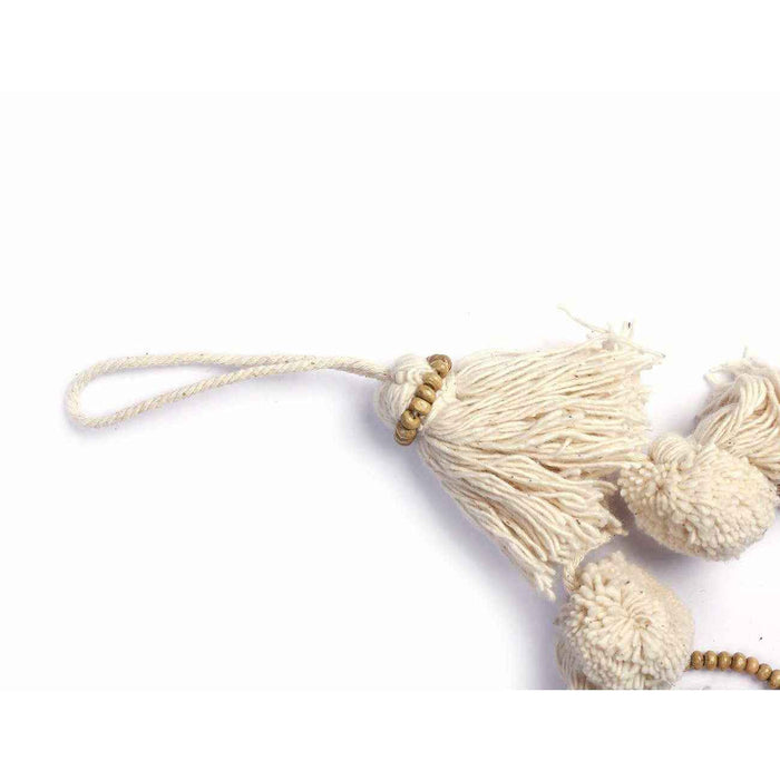 Multi-Tassel Ivory Boho Keychain | Zipper Pull | Handmade in Thailand